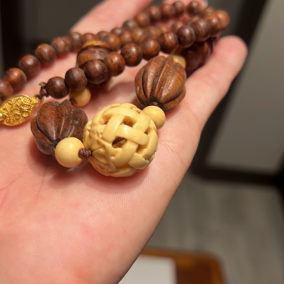 Vintage mix lot of jewelry Chinese cloisonne enamel ceramic blue white cinnabar - Picture 16 of 16